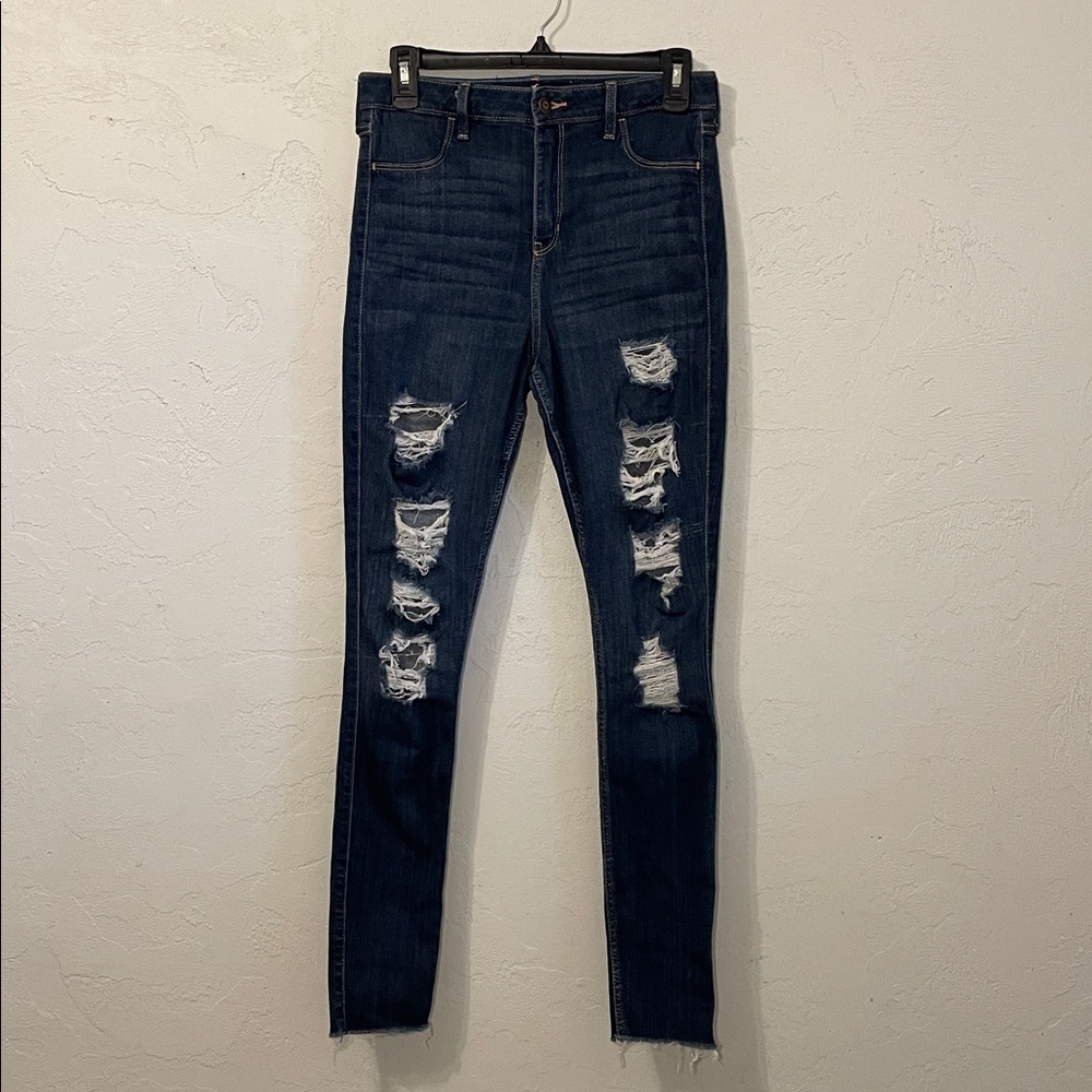 Hollister 9L Dark Blue Curvy High-Rise Jeggings